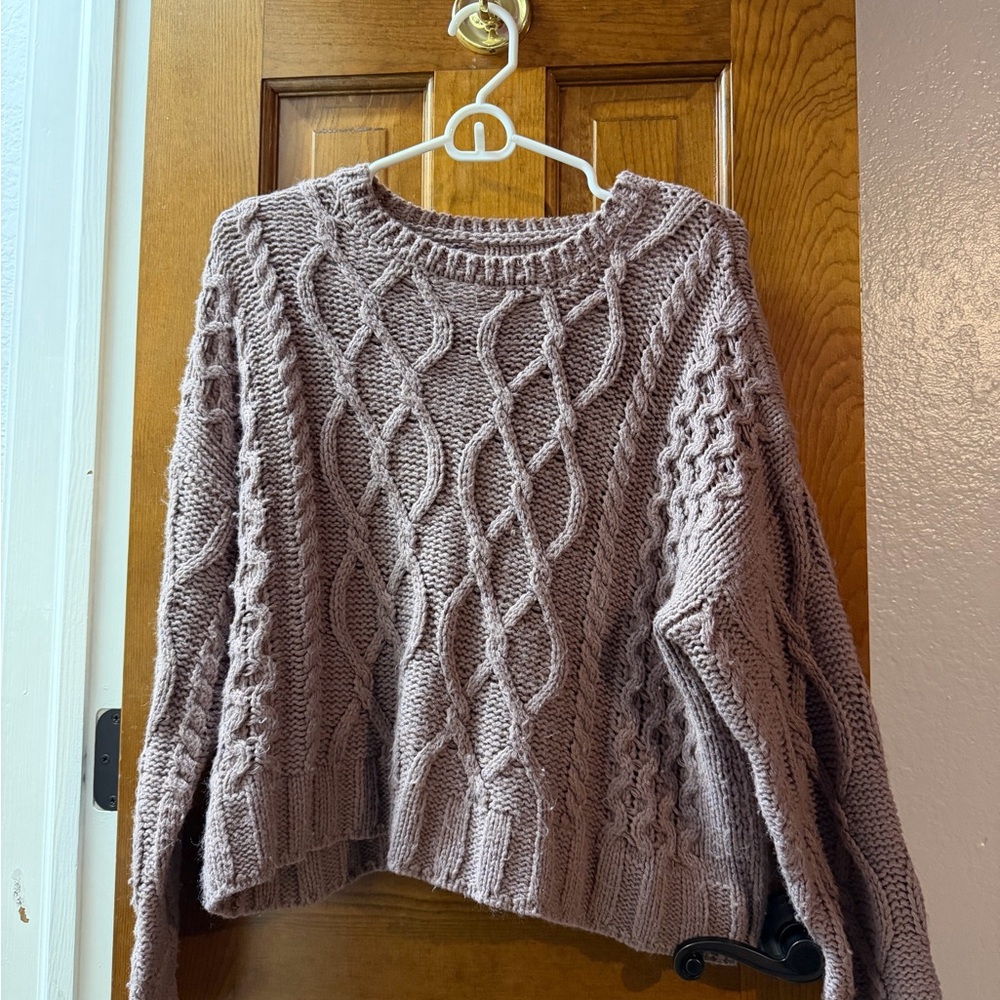 Charlotte Russe Cable Knit Sweater - Tan
